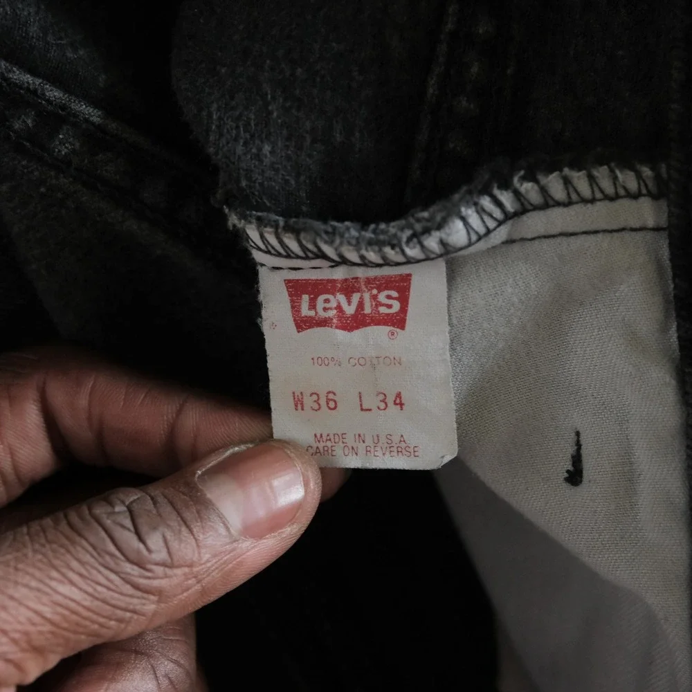 Levis 550 Jeans Mens Black Relaxed Fit Vintage Made in USA W36 L34 Tapered Leg